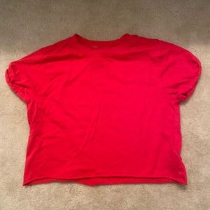 Free People Crop Tee-Red-(Size XS)